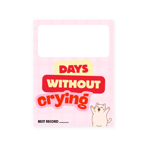 fridge magnet of days without crying tracker