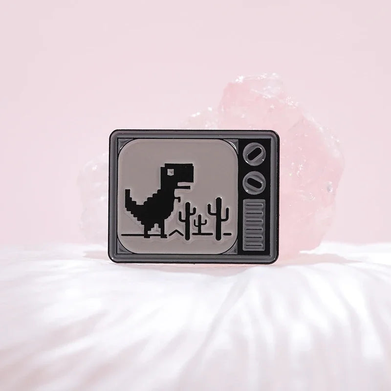 Retro TV Horror & Anime Enamel Pin — Movie Brooch Lapel Badge for Backpacks, Halloween & Punk Accessories