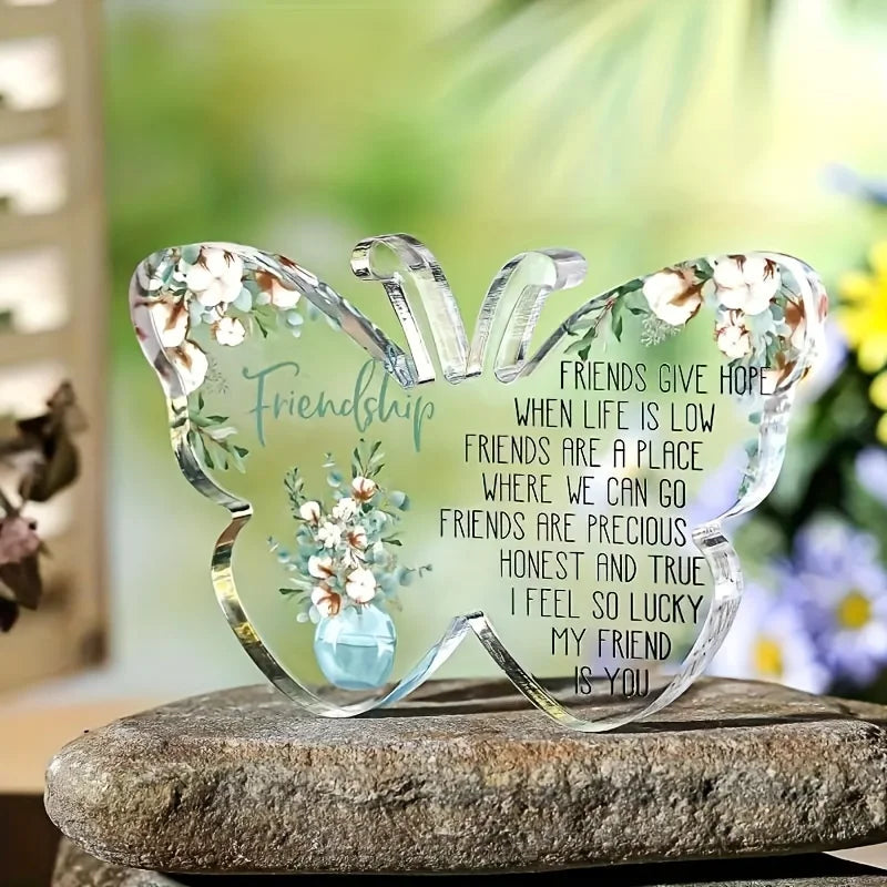 Heart Butterfly Ornament — Friendship Gift for Women, Birthday & Cheer-Up Present