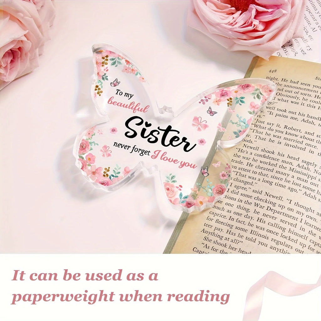 Butterfly-Shaped Acrylic Ornament — Heartfelt Gift for Sisters & Best Friends for Birthdays, Mother's Day & Christmas