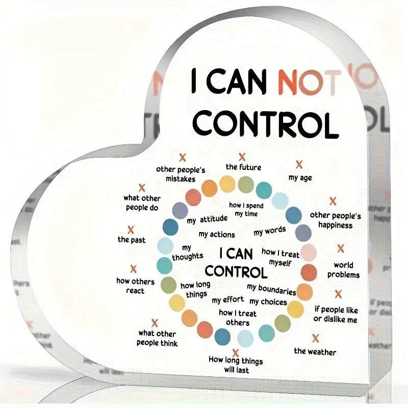 Mental Health Affirmation Heart-Shaped Acrylic Sign — Classroom & Therapy Decor for School Counselors & Social Workers