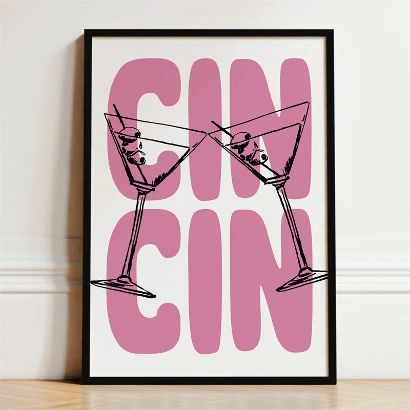 Kitchen Wall Art Poster — Wine, Coffee & Pasta Print