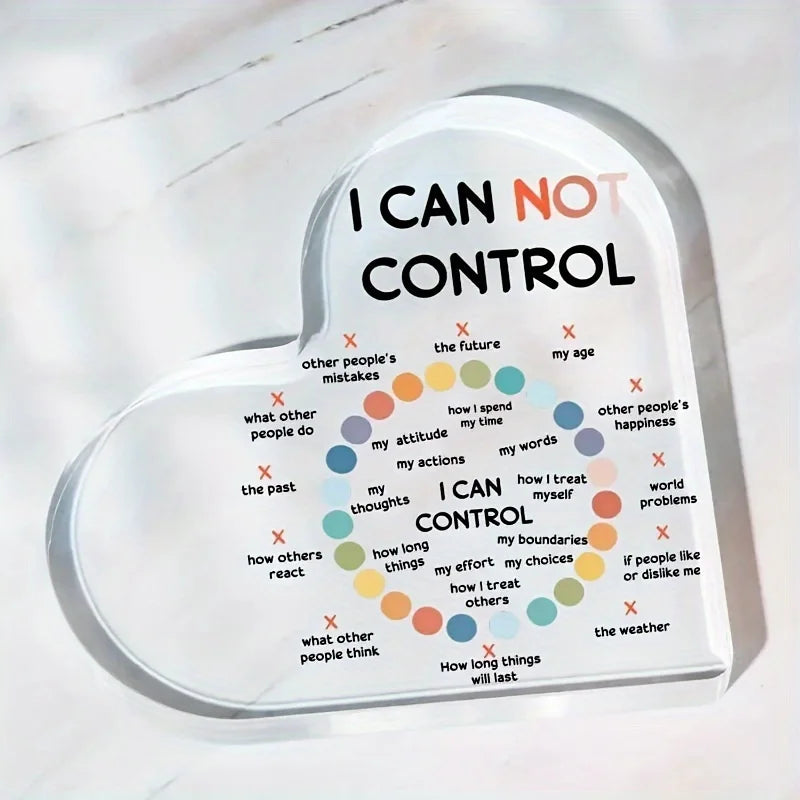 Mental Health Affirmation Heart-Shaped Acrylic Sign — Classroom & Therapy Decor for School Counselors & Social Workers