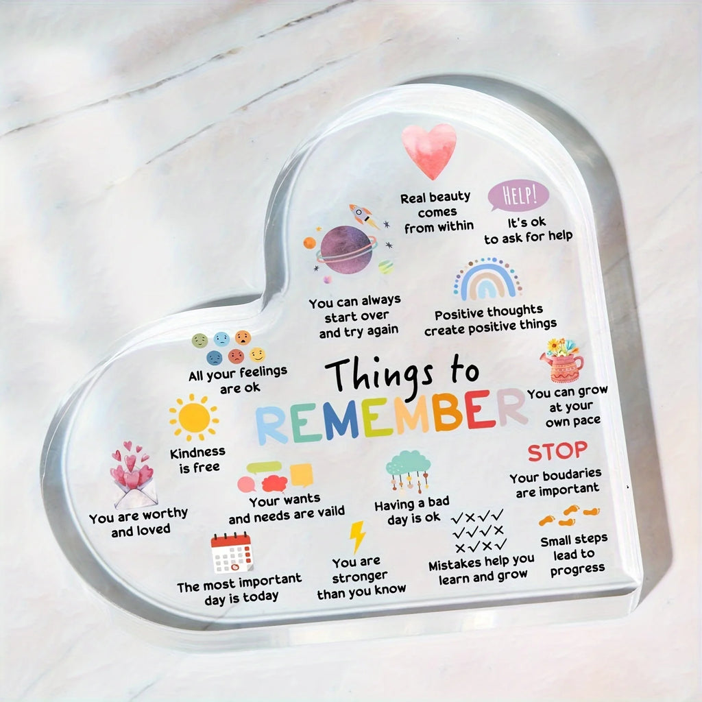 Psychotherapy Affirmation Heart Acrylic Sign — Mental Health & Anxiety Decor for Home, Therapy Rooms & Healing Spaces
