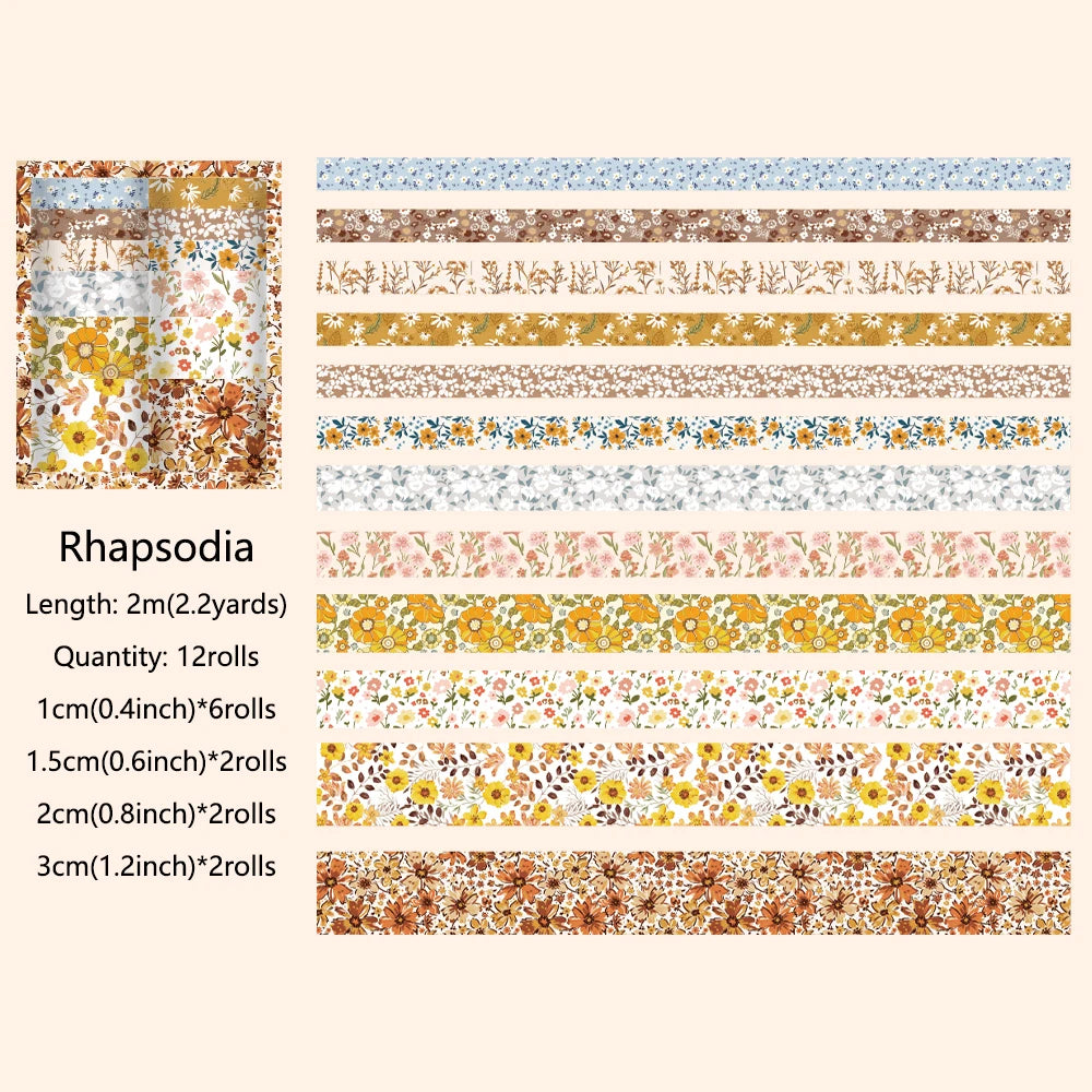Orchid Boat vintage floral washi tape roll