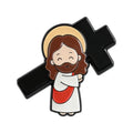 Christian Faith Enamel Pin — "The Lord Is My Shepherd" & Jesus Christ Is Lord Cross Brooch Lapel Badge Gift for Believers