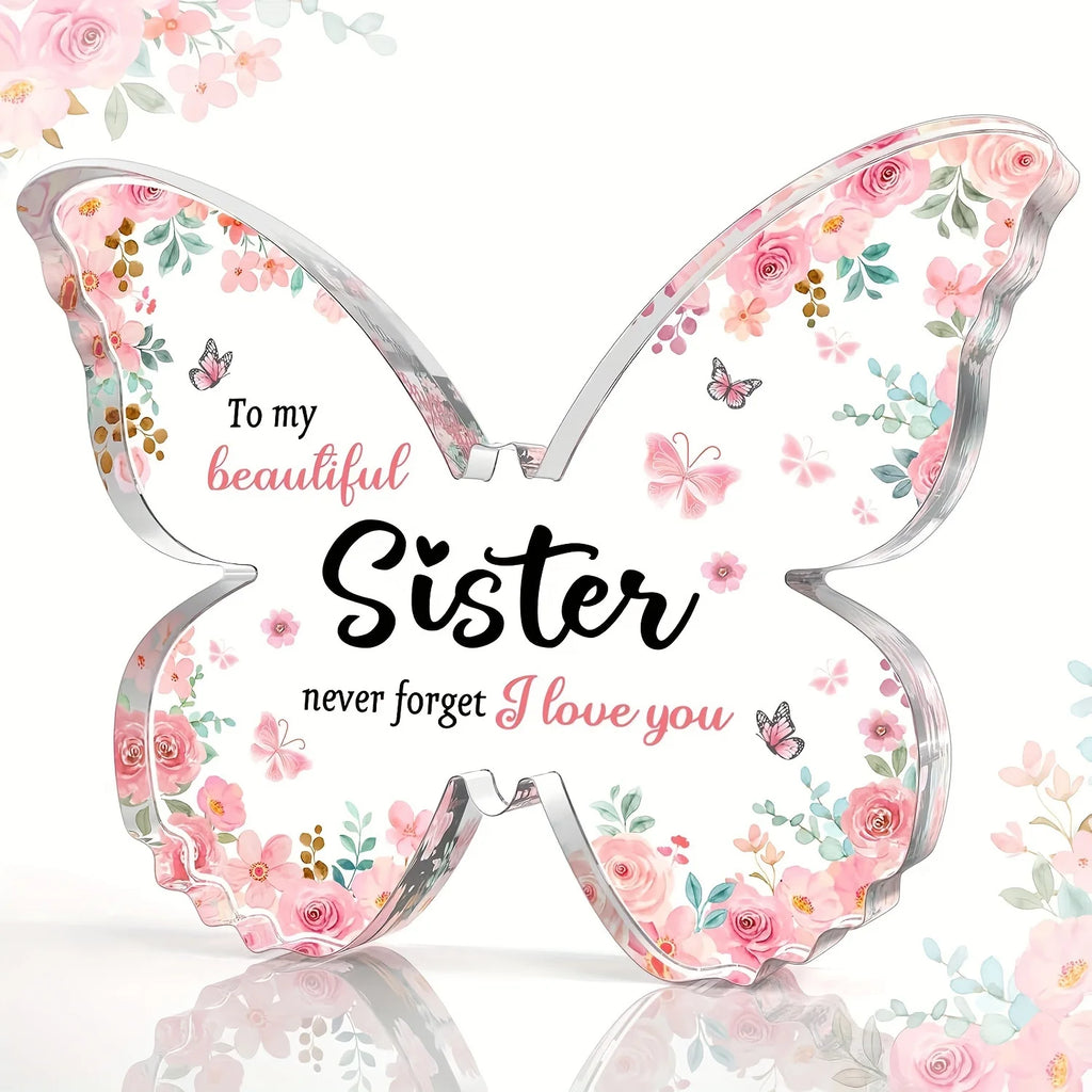 Butterfly-Shaped Acrylic Ornament — Heartfelt Gift for Sisters & Best Friends for Birthdays, Mother's Day & Christmas