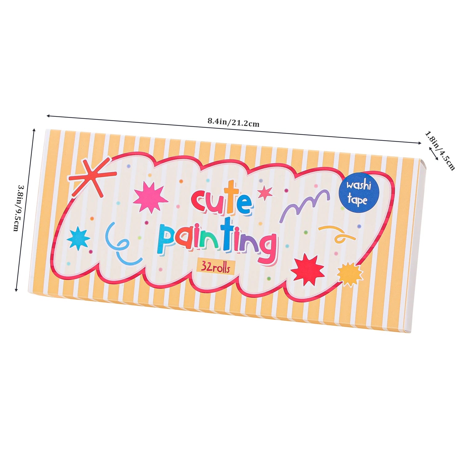 32-Roll Cute Painting Washi Tape Set — Decorative Tapes for Scrapbooking, Junk Journaling & DIY Crafts