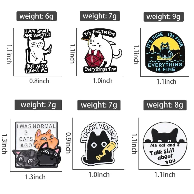 Funny Black Cat "Think Before You Click" Enamel Pin — Cartoon Brooch Lapel Badge Gift for Cat Lovers & Internet People