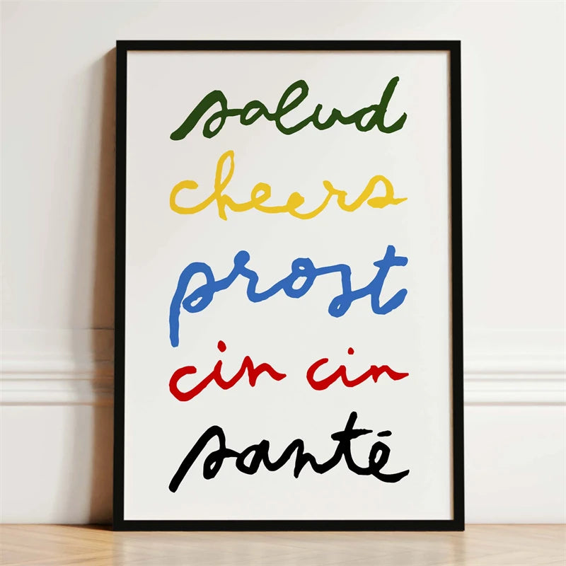 Kitchen Wall Art Poster — Wine, Coffee & Pasta Print