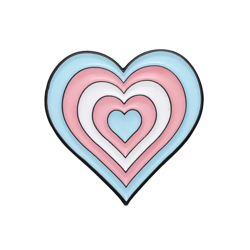 Trans Rights Are Human Rights Enamel Pin — Transgender Heart Brooch Lapel Badge for Hats, Backpacks & Pride Accessories