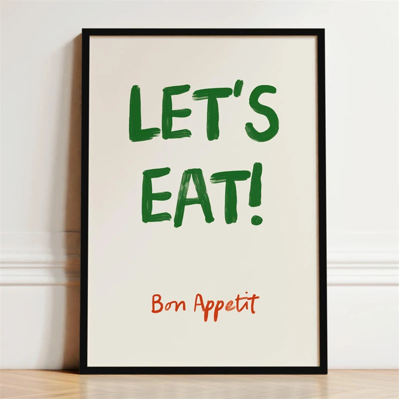 Kitchen Wall Art Poster — Wine, Coffee & Pasta Print