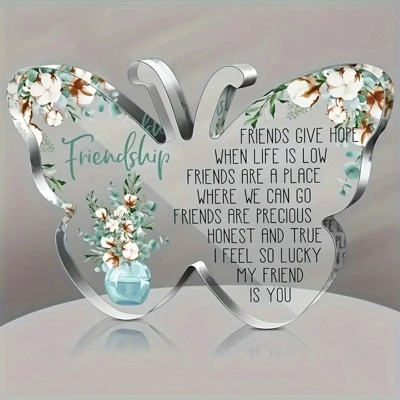 Heart Butterfly Ornament — Friendship Gift for Women, Birthday & Cheer-Up Present