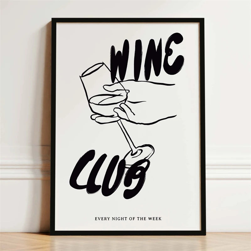 Kitchen Wall Art Poster — Wine, Coffee & Pasta Print