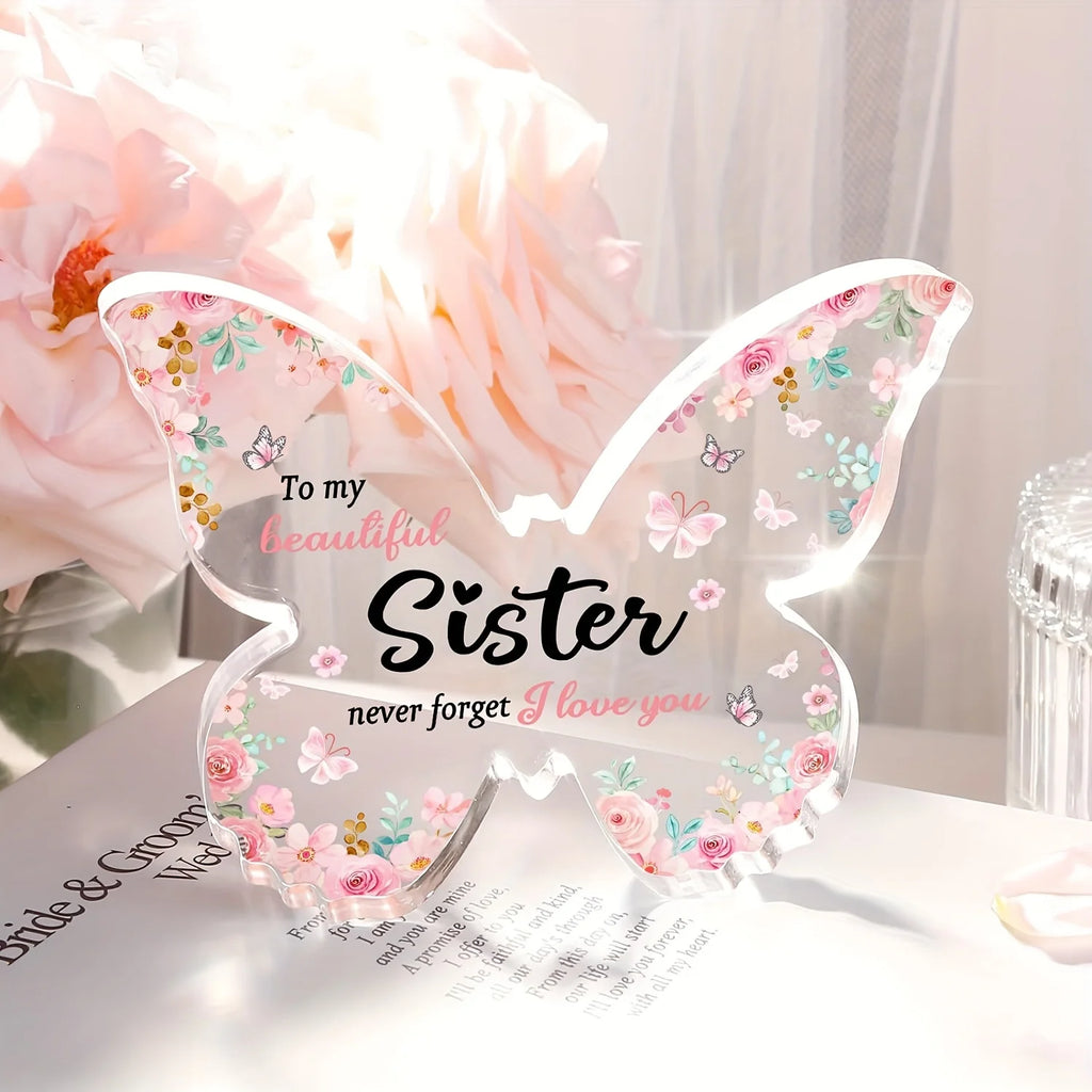 Butterfly-Shaped Acrylic Ornament — Heartfelt Gift for Sisters & Best Friends for Birthdays, Mother's Day & Christmas