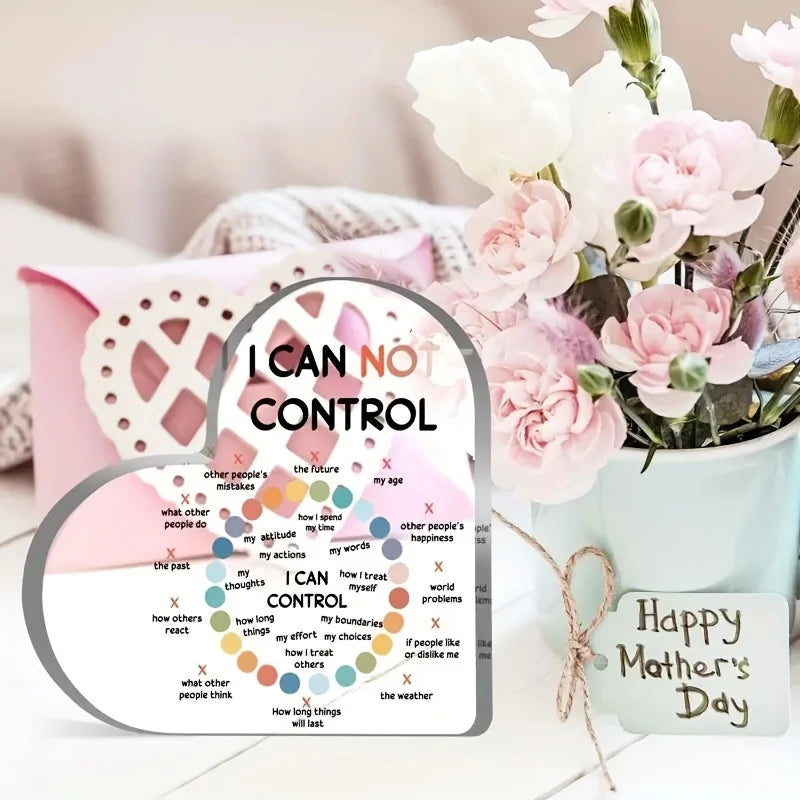 Mental Health Affirmation Heart-Shaped Acrylic Sign — Classroom & Therapy Decor for School Counselors & Social Workers