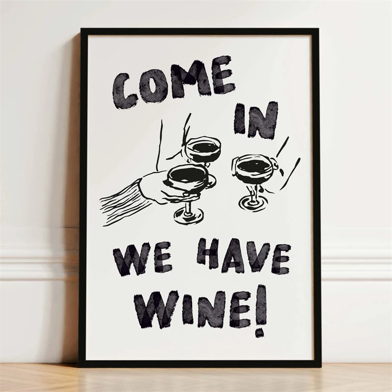Kitchen Wall Art Poster — Wine, Coffee & Pasta Print
