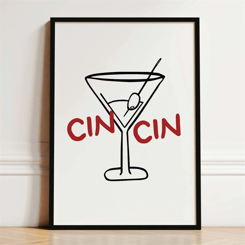 Kitchen Wall Art Poster — Wine, Coffee & Pasta Print