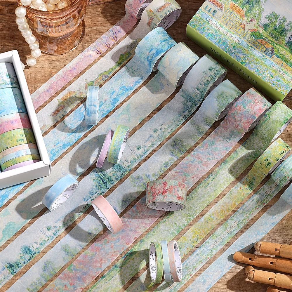 20-Roll Vintage Garden Impression Washi Tape Set — Botanical Masking Tapes for Scrapbooking, Journaling & Planners