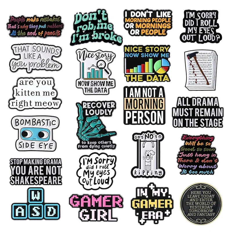 Humor Adult Proverb Enamel Pin — "All Drama Must Remain On The Stage" Funny Brooch Lapel Badge Gift for Friends