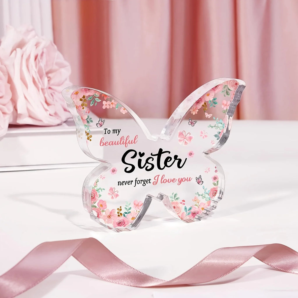 Butterfly-Shaped Acrylic Ornament — Heartfelt Gift for Sisters & Best Friends for Birthdays, Mother's Day & Christmas