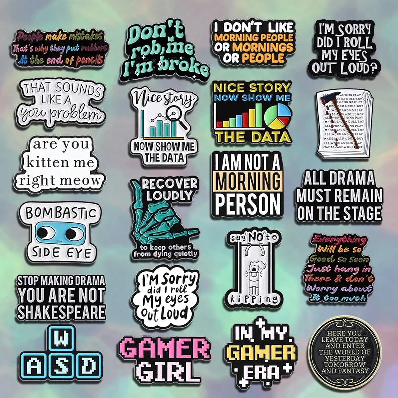Humor Adult Proverb Enamel Pin — "All Drama Must Remain On The Stage" Funny Brooch Lapel Badge Gift for Friends