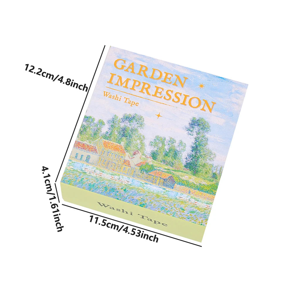 20-Roll Vintage Garden Impression Washi Tape Set — Botanical Masking Tapes for Scrapbooking, Journaling & Planners