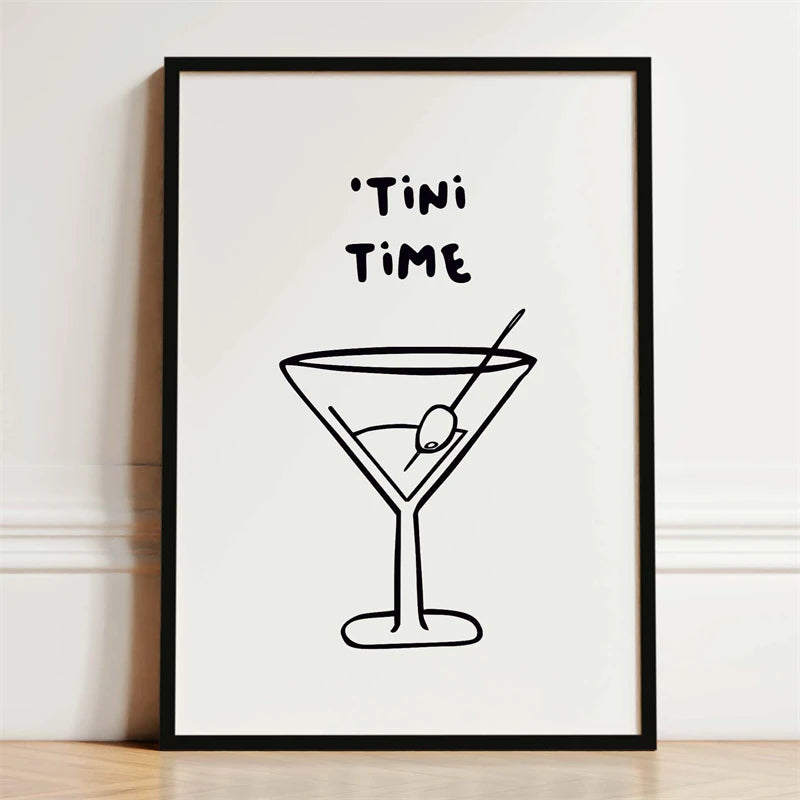 Kitchen Wall Art Poster — Wine, Coffee & Pasta Print