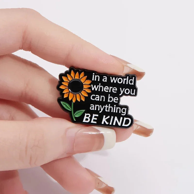 Funny Quotes Enamel Pin — "Start Each Day With a Grateful Heart" & "Walking HR Violation" Brooch Lapel Badge