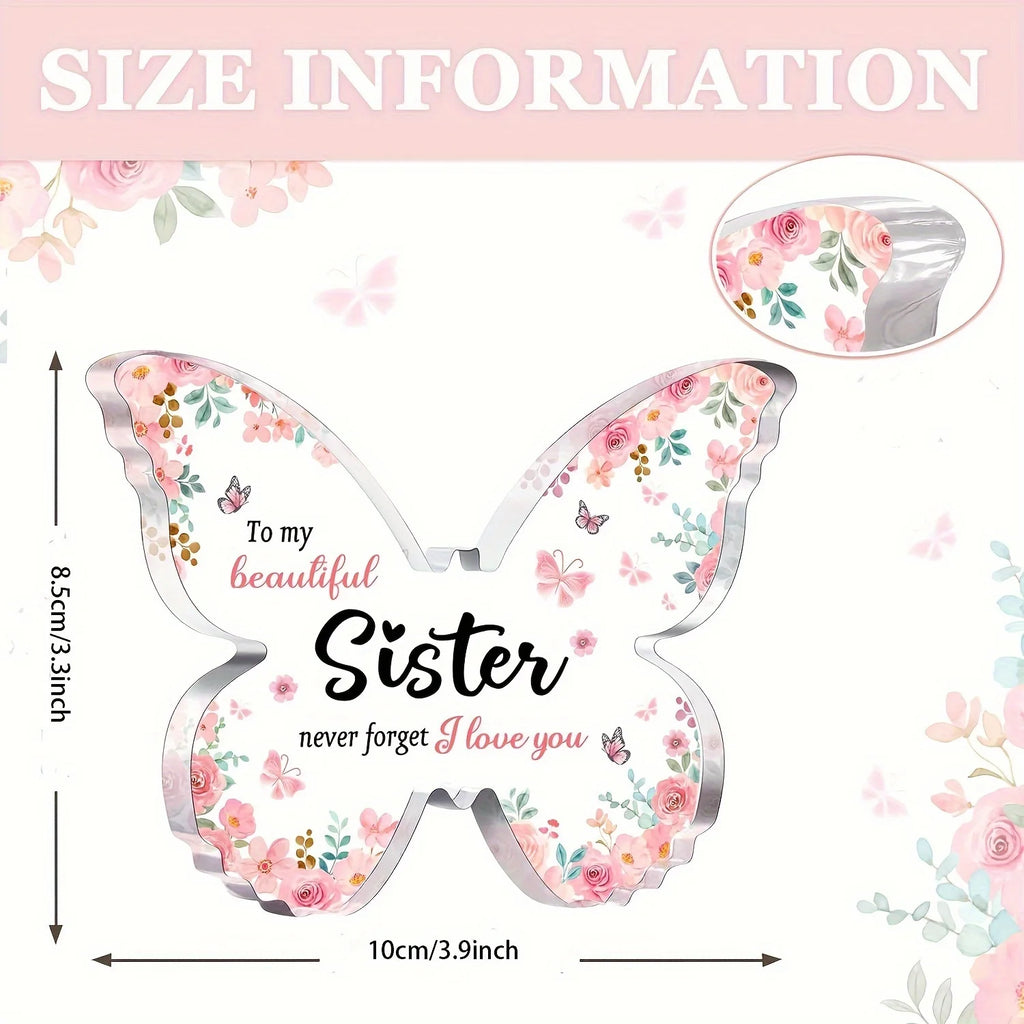 Butterfly-Shaped Acrylic Ornament — Heartfelt Gift for Sisters & Best Friends for Birthdays, Mother's Day & Christmas