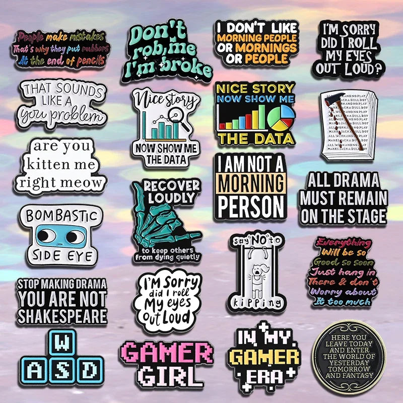 Humor Adult Proverb Enamel Pin — "All Drama Must Remain On The Stage" Funny Brooch Lapel Badge Gift for Friends