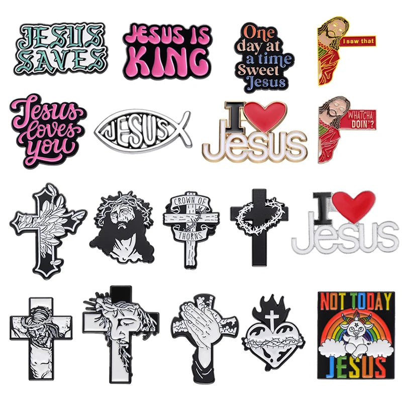 "Jesus, I Saw That" Enamel Pin — Funny Christian Faith Brooch Lapel Badge Accessory Gift for Believers