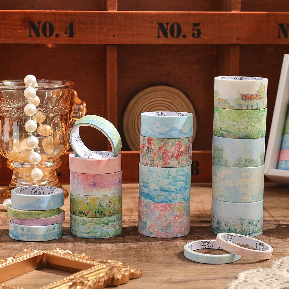 20-Roll Vintage Garden Impression Washi Tape Set — Botanical Masking Tapes for Scrapbooking, Journaling & Planners