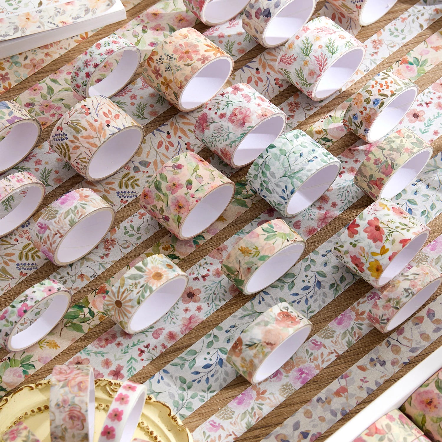 32-Roll Floral Washi Tape Set — Decorative Masking Tape for Journaling, Scrapbooking & DIY Crafts