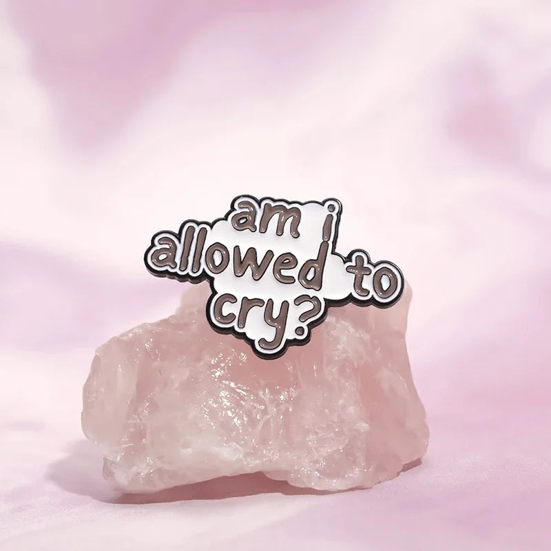 TTPD Typewriter Enamel Pin — "I Cry A Lot But I Am So Productive" Funny Quote Brooch Lapel Badge for Women & Swifties