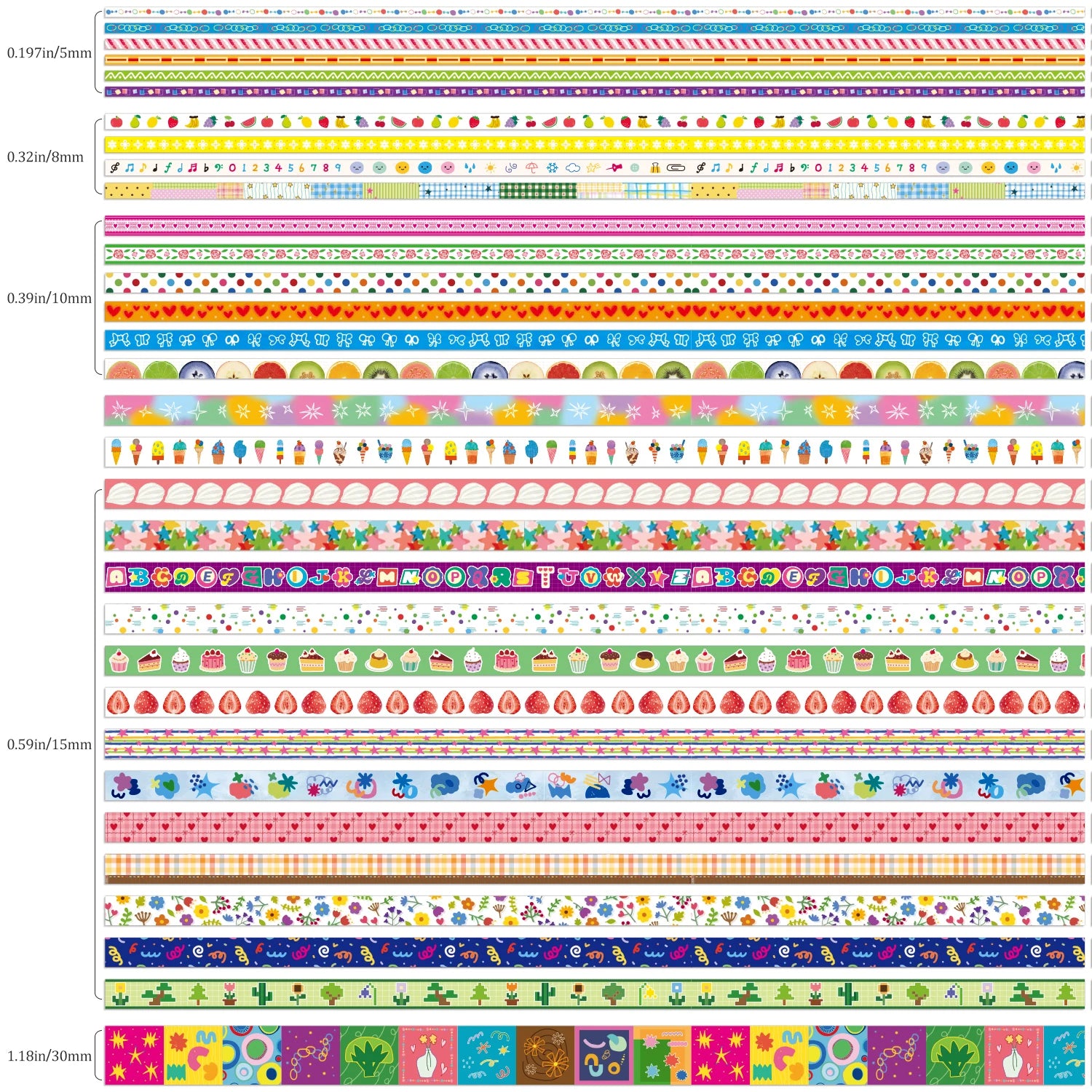 32-Roll Cute Painting Washi Tape Set — Decorative Tapes for Scrapbooking, Junk Journaling & DIY Crafts