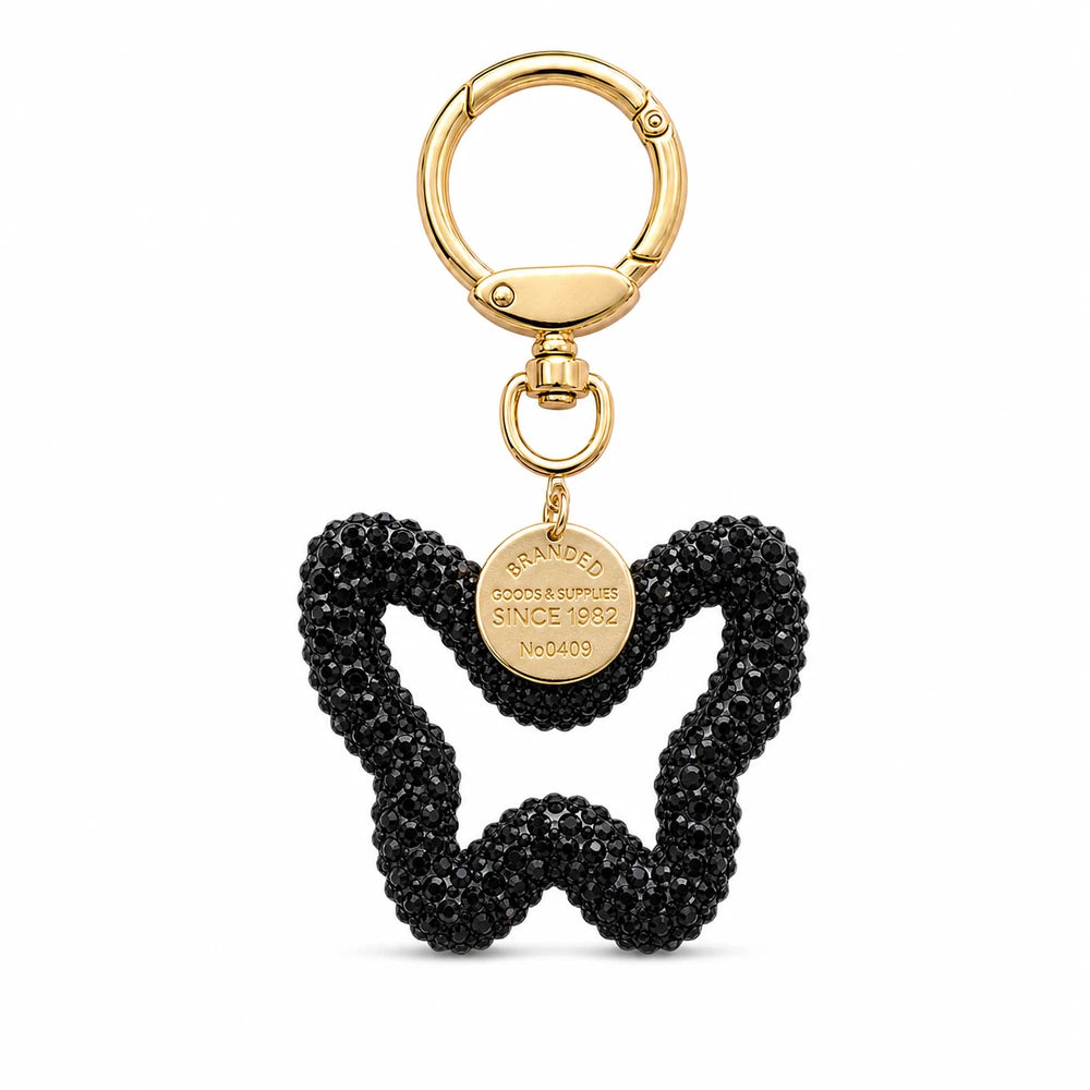 Rhinestone Butterfly Keychain