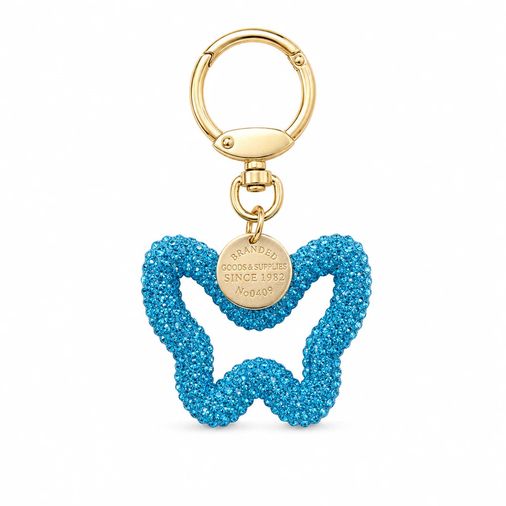 Rhinestone Butterfly Keychain