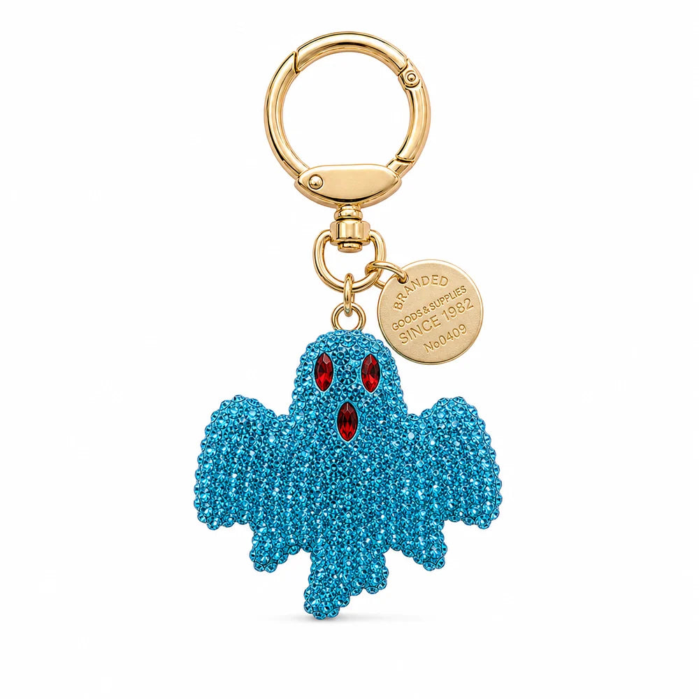 Rhinestone Ghost Keychain
