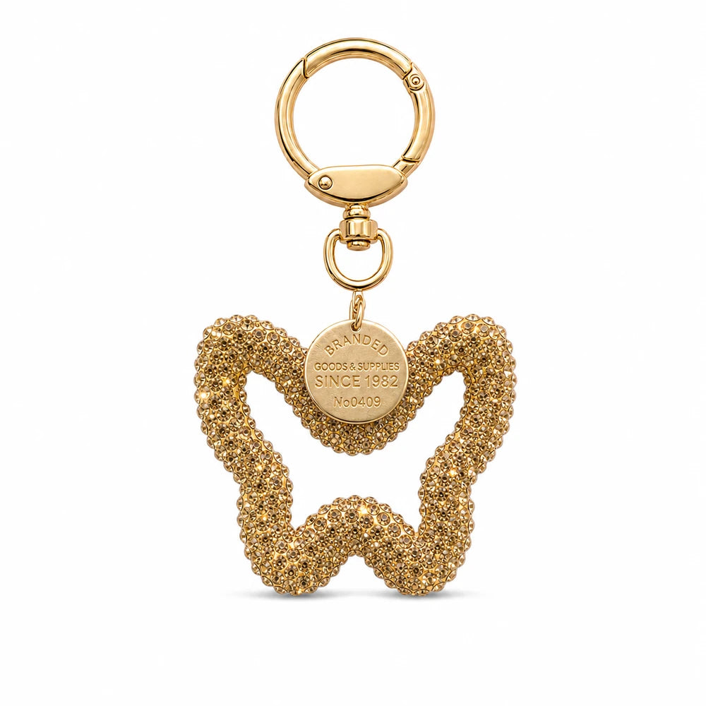 Rhinestone Butterfly Keychain