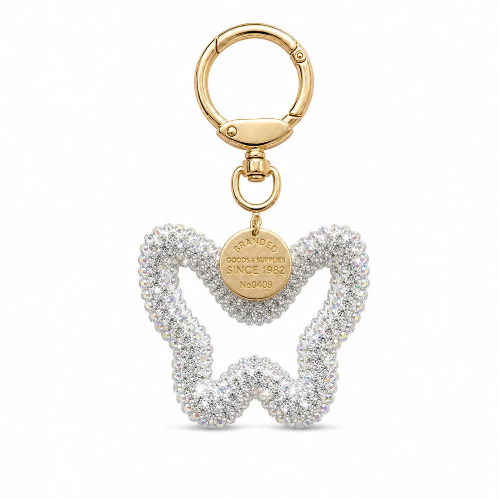 Rhinestone Butterfly Keychain