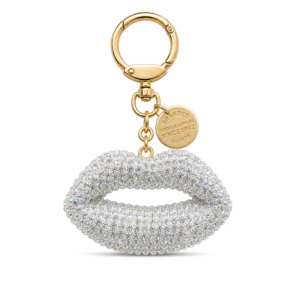 Rhinestone Lips Keychain