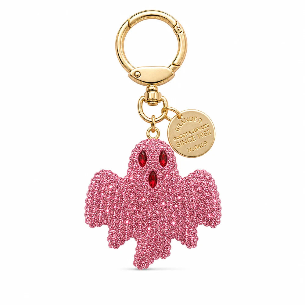 Rhinestone Ghost Keychain