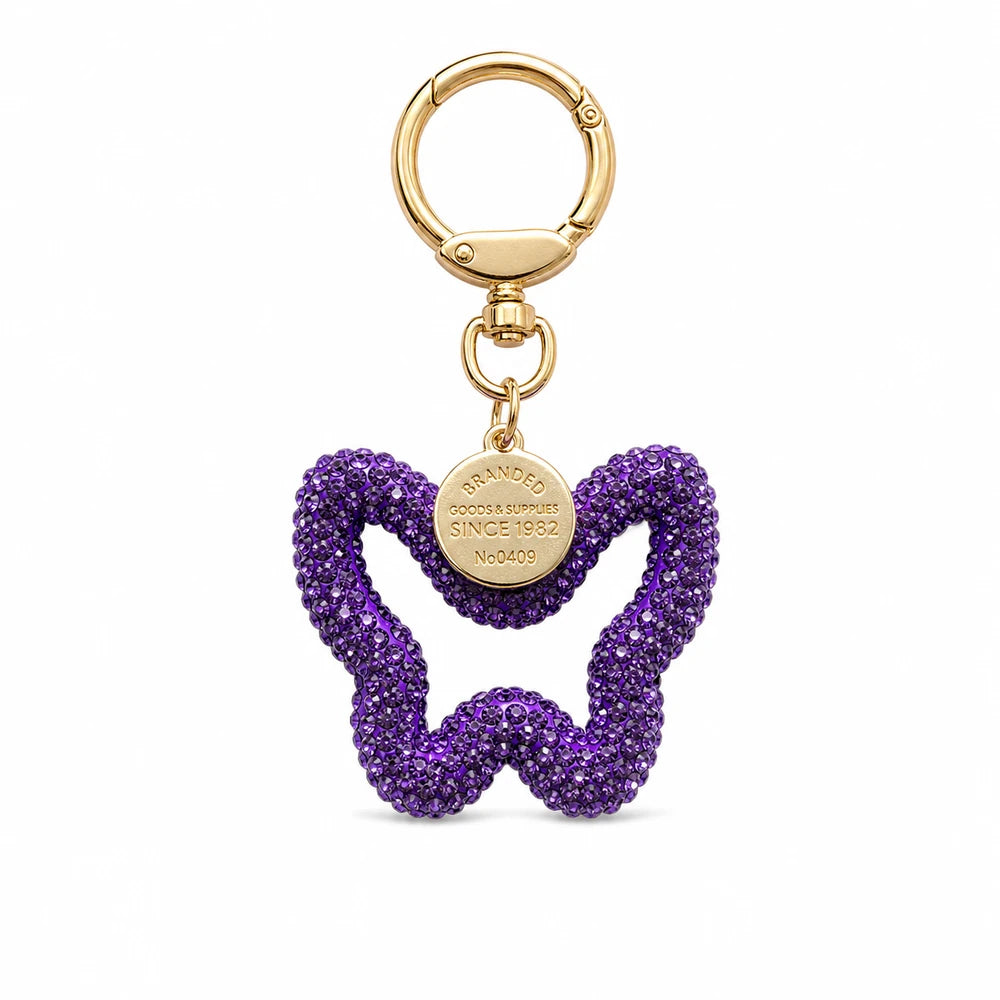 Rhinestone Butterfly Keychain