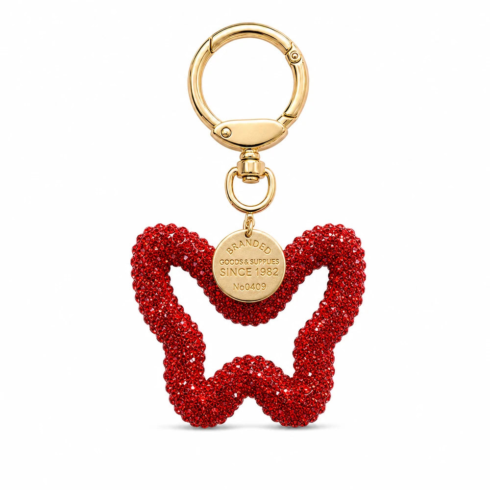 Rhinestone Butterfly Keychain