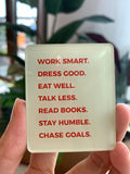 work smart acrylic magnet