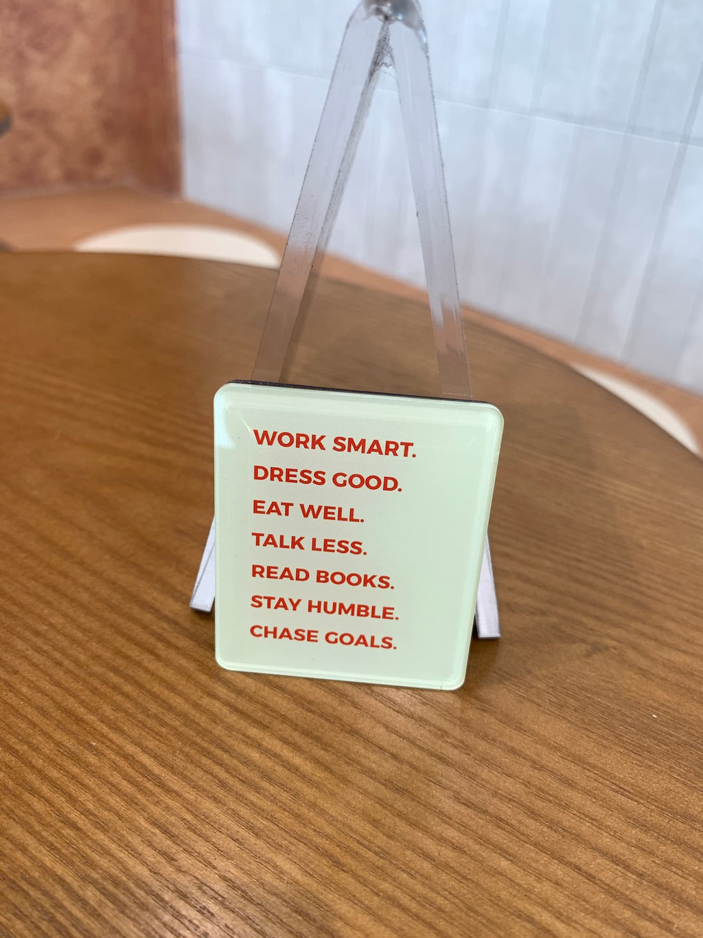 work smart acrylic magnet