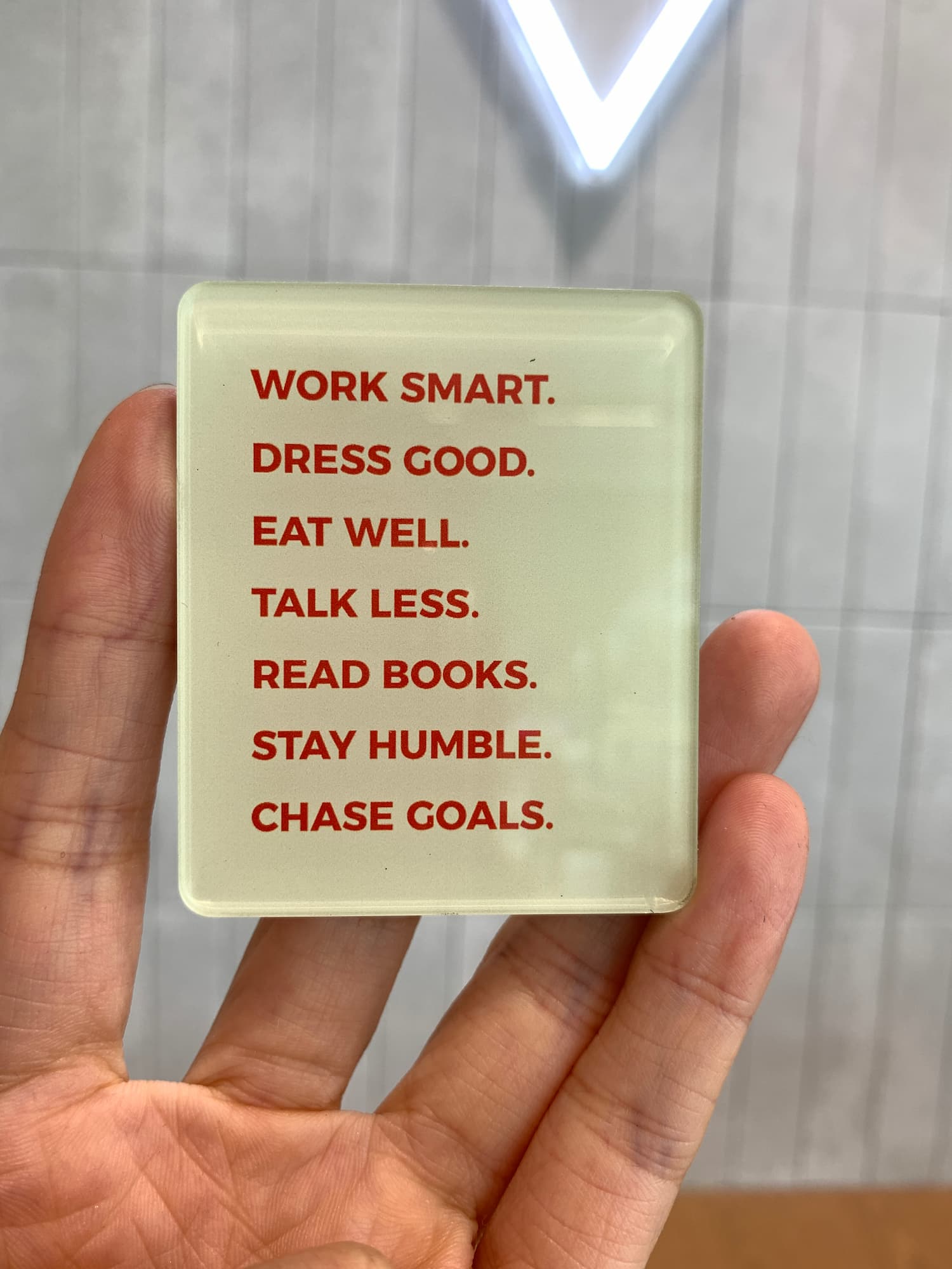 work smart acrylic magnet